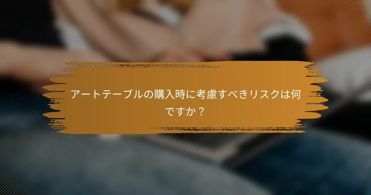 アートテーブルの購入時に考慮すべきリスクは何ですか？