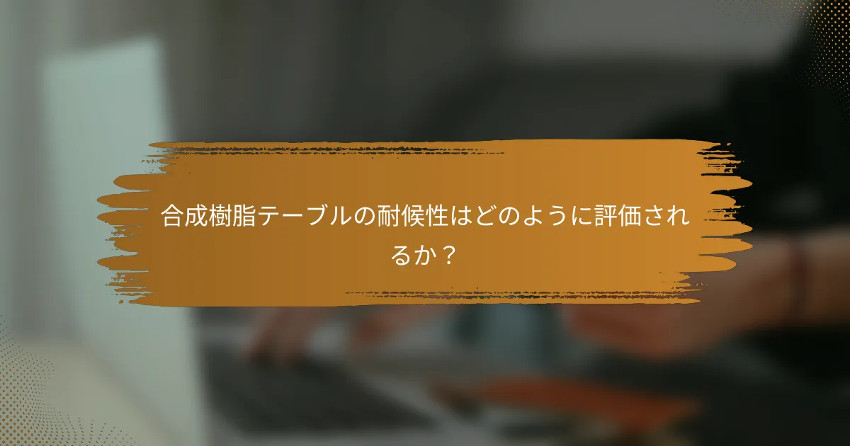 合成樹脂テーブルの耐候性はどのように評価されるか？