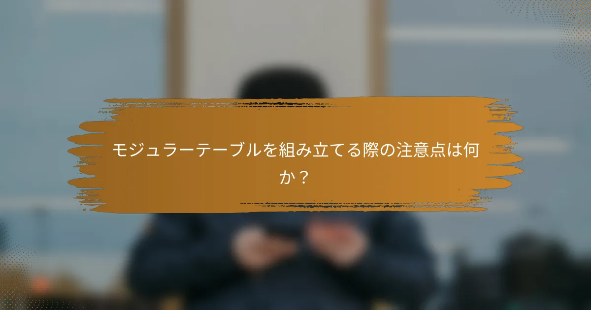 モジュラーテーブルを組み立てる際の注意点は何か？