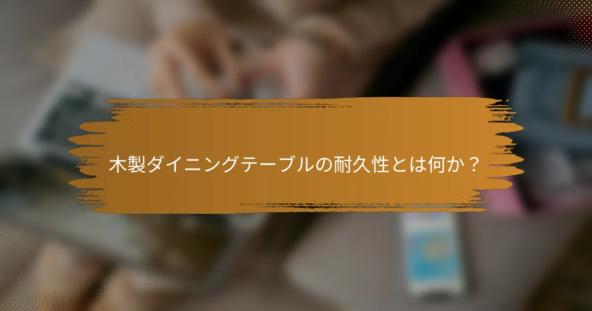 木製ダイニングテーブルの耐久性とは何か？