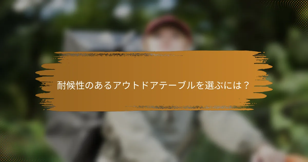 耐候性のあるアウトドアテーブルを選ぶには？